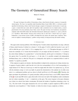 The Geometry of Generalized Binary Search