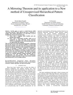 A Mirroring Theorem and its Application to a New Method of Unsupervised
  Hierarchical Pattern Classification