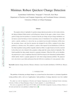 Minimax Robust Quickest Change Detection
