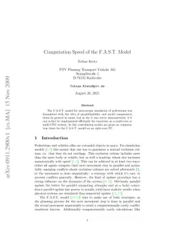 Computation Speed of the F.A.S.T. Model