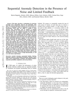 Sequential anomaly detection in the presence of noise and limited
  feedback