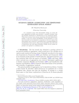 Kullback-Leibler aggregation and misspecified generalized linear models