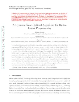A Dynamic Near-Optimal Algorithm for Online Linear Programming