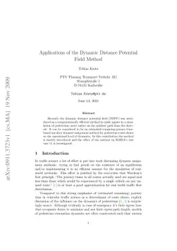 Applications of the Dynamic Distance Potential Field Method