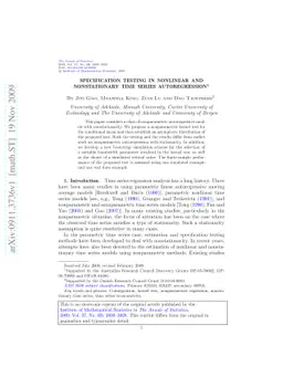 Specification testing in nonlinear and nonstationary time series
  autoregression