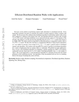 Efficient Distributed Random Walks with Applications