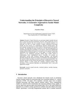 Understanding the Principles of Recursive Neural networks: A Generative
  Approach to Tackle Model Complexity