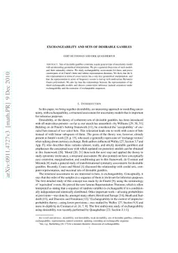 Exchangeability and sets of desirable gambles