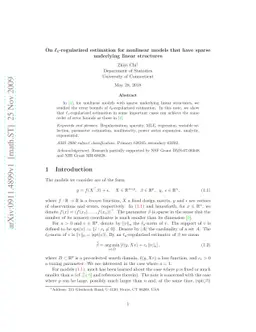 On $\ell_1$-regularized estimation for nonlinear models that have sparse
  underlying linear structures