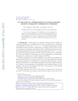 On the rate of approximation in finite-alphabet longest increasing
  subsequence problems