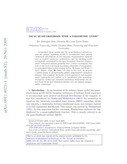 Local quasi-likelihood with a parametric guide