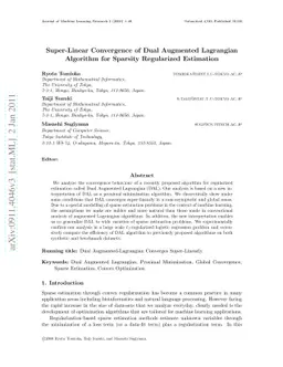Super-Linear Convergence of Dual Augmented-Lagrangian Algorithm for
  Sparsity Regularized Estimation