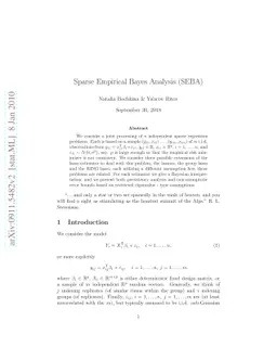 Sparse Empirical Bayes Analysis (SEBA)