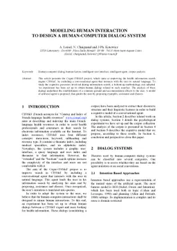 Modeling Human Interaction to Design a Human-Computer Dialog System