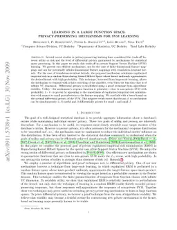 Learning in a Large Function Space: Privacy-Preserving Mechanisms for
  SVM Learning
