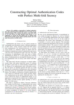 Constructing Optimal Authentication Codes with Perfect Multi-fold
  Secrecy