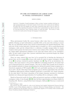 On the occurrence of large gaps in small contingency tables