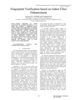 Fingerprint Verification based on Gabor Filter Enhancement