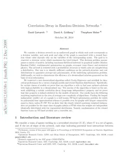 Correlation Decay in Random Decision Networks