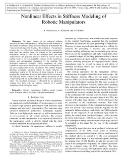 Nonlinear Effects in Stiffness Modeling of Robotic Manipulators