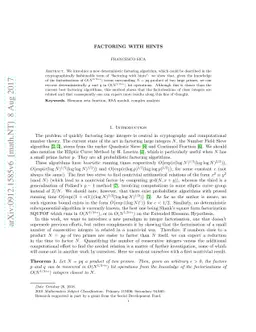 Factoring with Hints