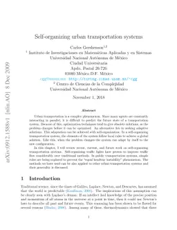 Self-organizing urban transportation systems