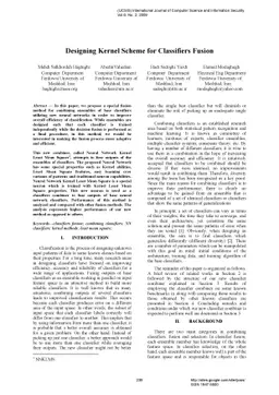 Designing Kernel Scheme for Classifiers Fusion