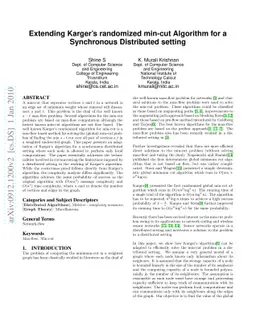 Extending Karger's randomized min-cut Algorithm for a Synchronous
  Distributed setting