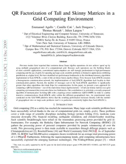 QR Factorization of Tall and Skinny Matrices in a Grid Computing
  Environment