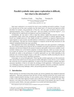 Parallel symbolic state-space exploration is difficult, but what is the
  alternative?