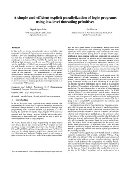 A simple and efficient explicit parallelization of logic programs using
  low-level threading primitives