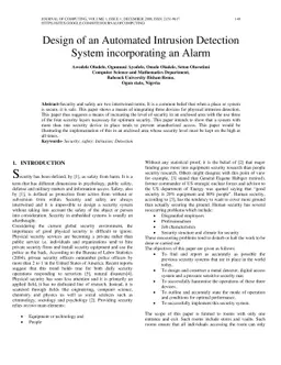 Design of an Automated Intrusion Detection System incorporating an Alarm