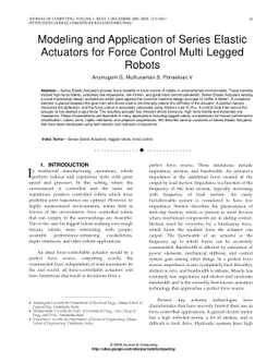 Modeling and Application of Series Elastic Actuators for Force Control
  Multi Legged Robots