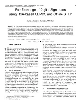 Fair Exchange of Digital Signatures using RSA-based CEMBS and Offline
  STTP