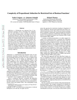 Complexity of Propositional Abduction for Restricted Sets of Boolean
  Functions