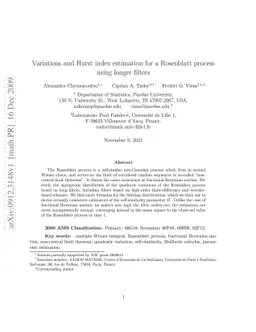 Variations and Hurst index estimation for a Rosenblatt process using
  longer filters