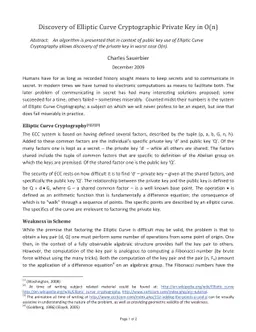 Discovery of Elliptic Curve Cryptographic Private Key in O(n)