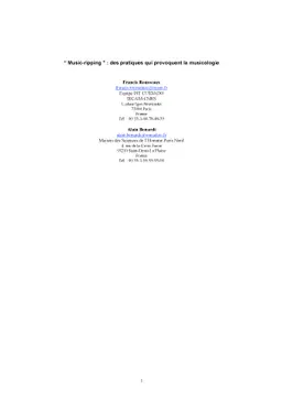 Music-ripping: des pratiques qui provoquent la musicologie