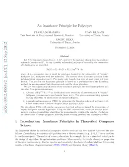 An Invariance Principle for Polytopes