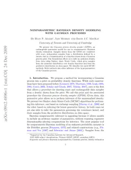 Nonparametric Bayesian Density Modeling with Gaussian Processes