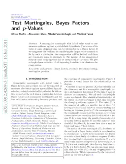 Test Martingales, Bayes Factors and $p$-Values
