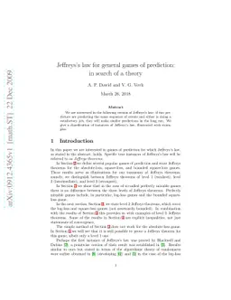 Jeffreys's law for general games of prediction: in search of a theory