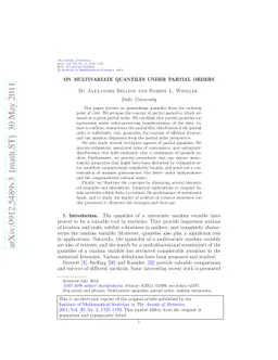 On multivariate quantiles under partial orders