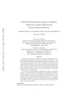 Oriented Straight Line Segment Algebra: Qualitative Spatial Reasoning
  about Oriented Objects