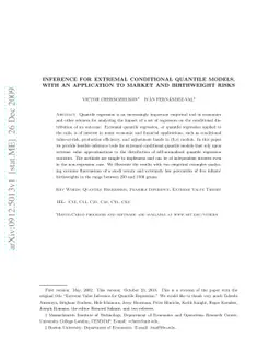 Inference for Extremal Conditional Quantile Models, with an Application
  to Market and Birthweight Risks