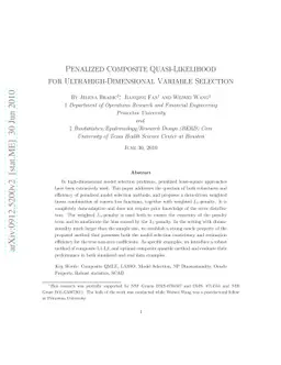 Penalized Composite Quasi-Likelihood for Ultrahigh-Dimensional Variable
  Selection