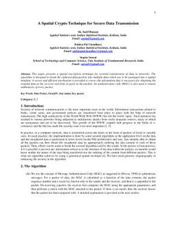 A Spatial Crypto Technique for Secure Data Transmission
