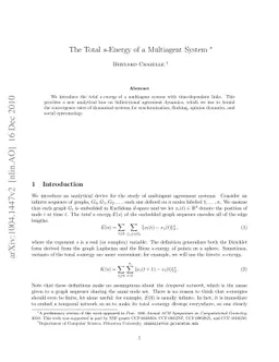 The Total s-Energy of a Multiagent System