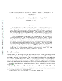 Belief Propagation for Min-cost Network Flow: Convergence and
  Correctness