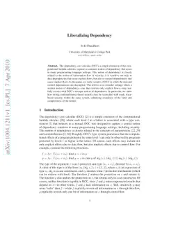 Liberalizing Dependency